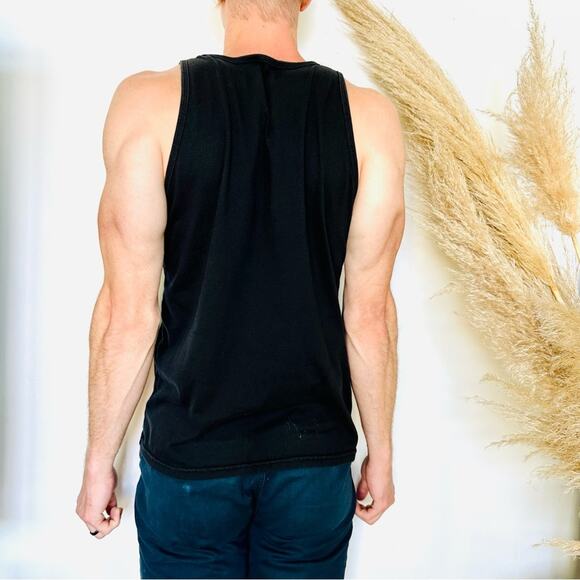 UNISEX PALA WAN Philippines Black White Green Tropical Screen Print Tank Top L - Picture 6 of 8